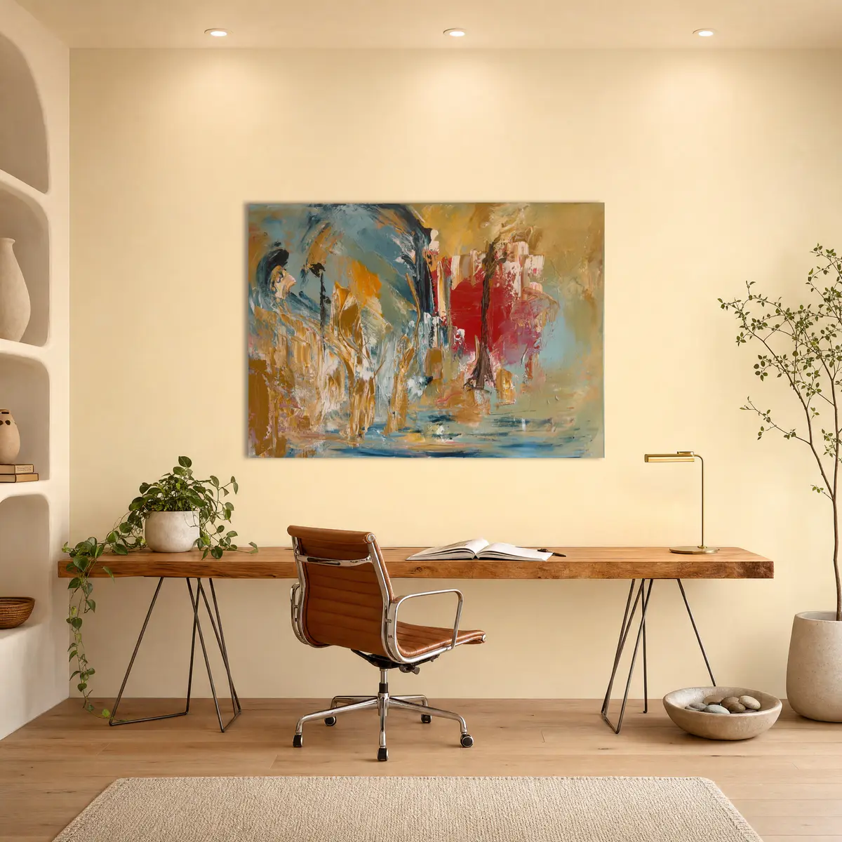 Mellan kaos och skönhet - Acryl - Abstract - 95×65 cm door Johanna Odder