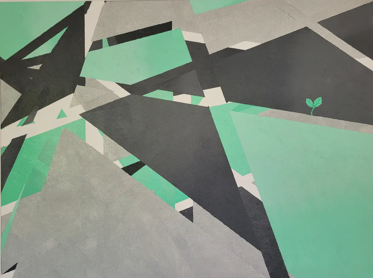 Mint - Akryl - Abstract - 80×60 cm av Mlys Art