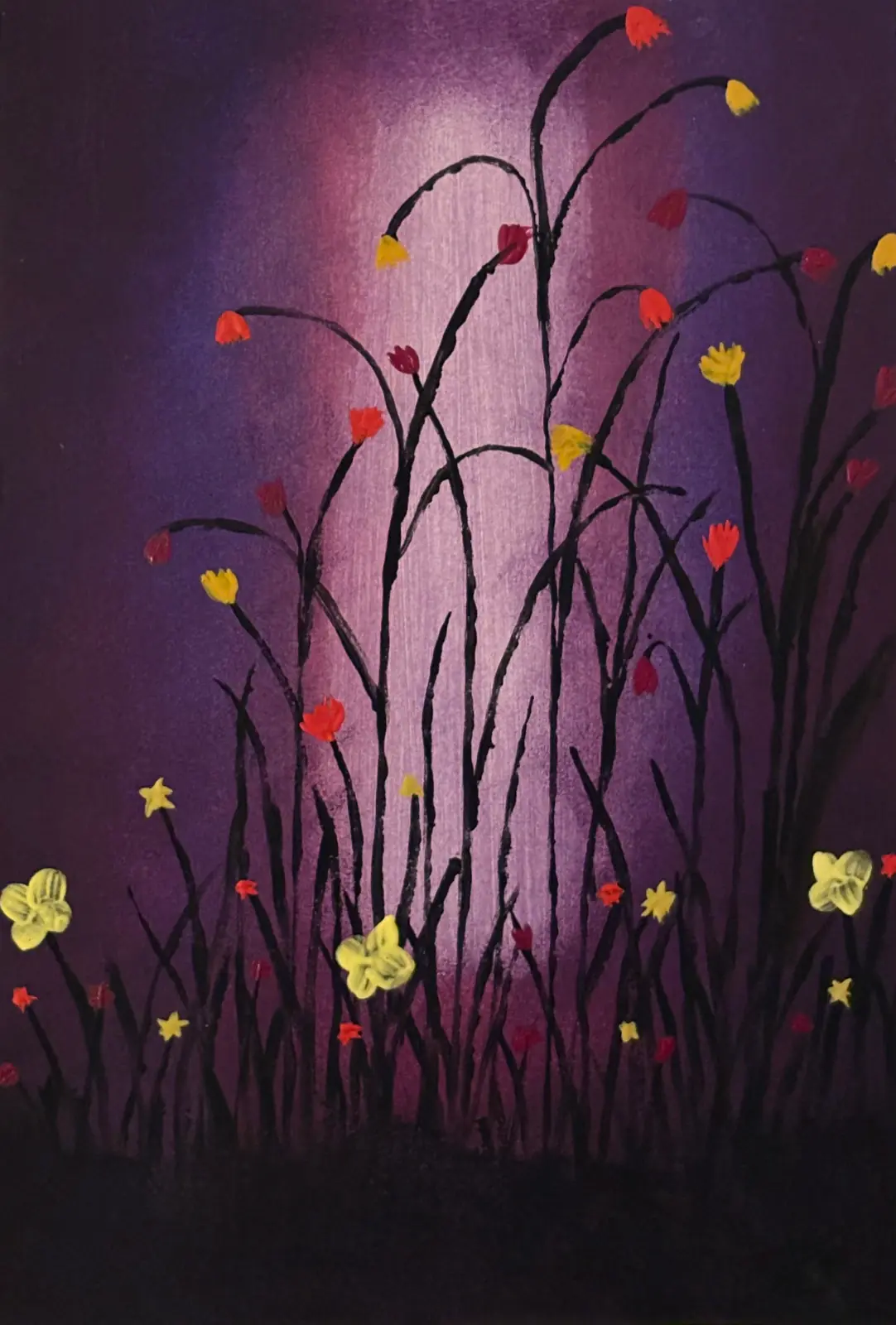 En natt i Juni - Akryyli taiteilija Ann-Christin (Acmpainting) Martinsson