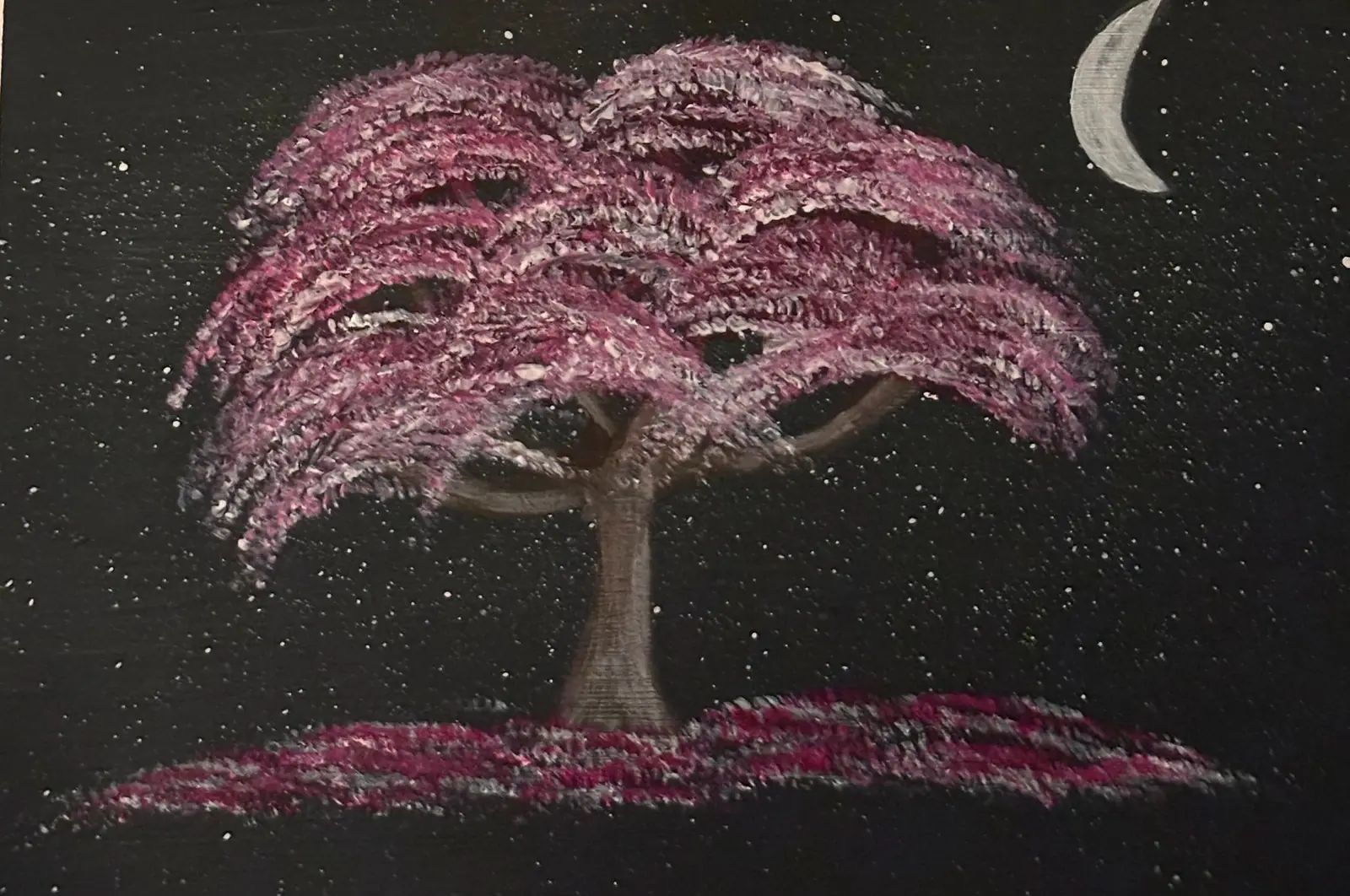 När natten blommar - Akryyli taiteilija Ann-Christin (Acmpainting) Martinsson