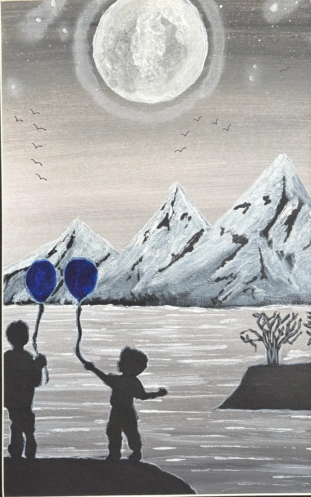Pojkarna - Akryyli taiteilija Ann-Christin (Acmpainting) Martinsson