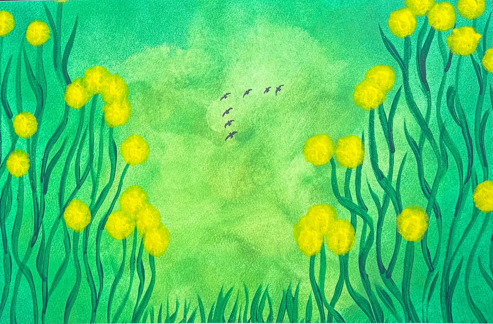 Smörblommor - Akryyli taiteilija Ann-Christin (Acmpainting) Martinsson