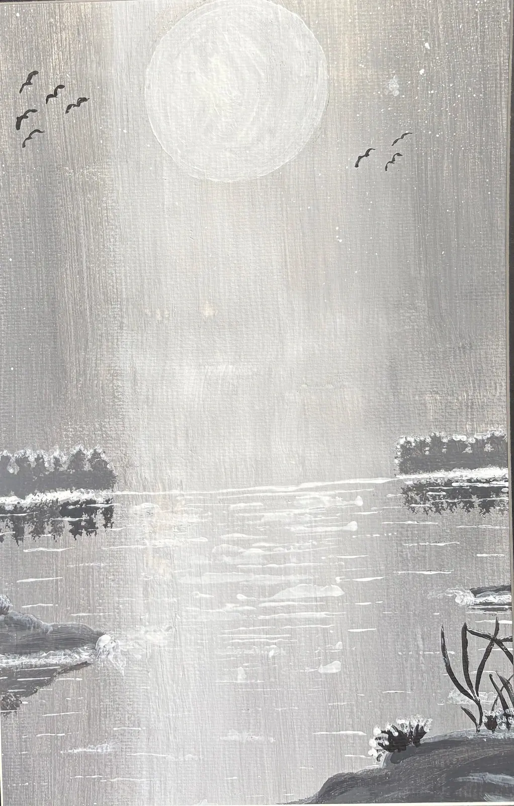 Stilla natt - Akryyli taiteilija Ann-Christin (Acmpainting) Martinsson