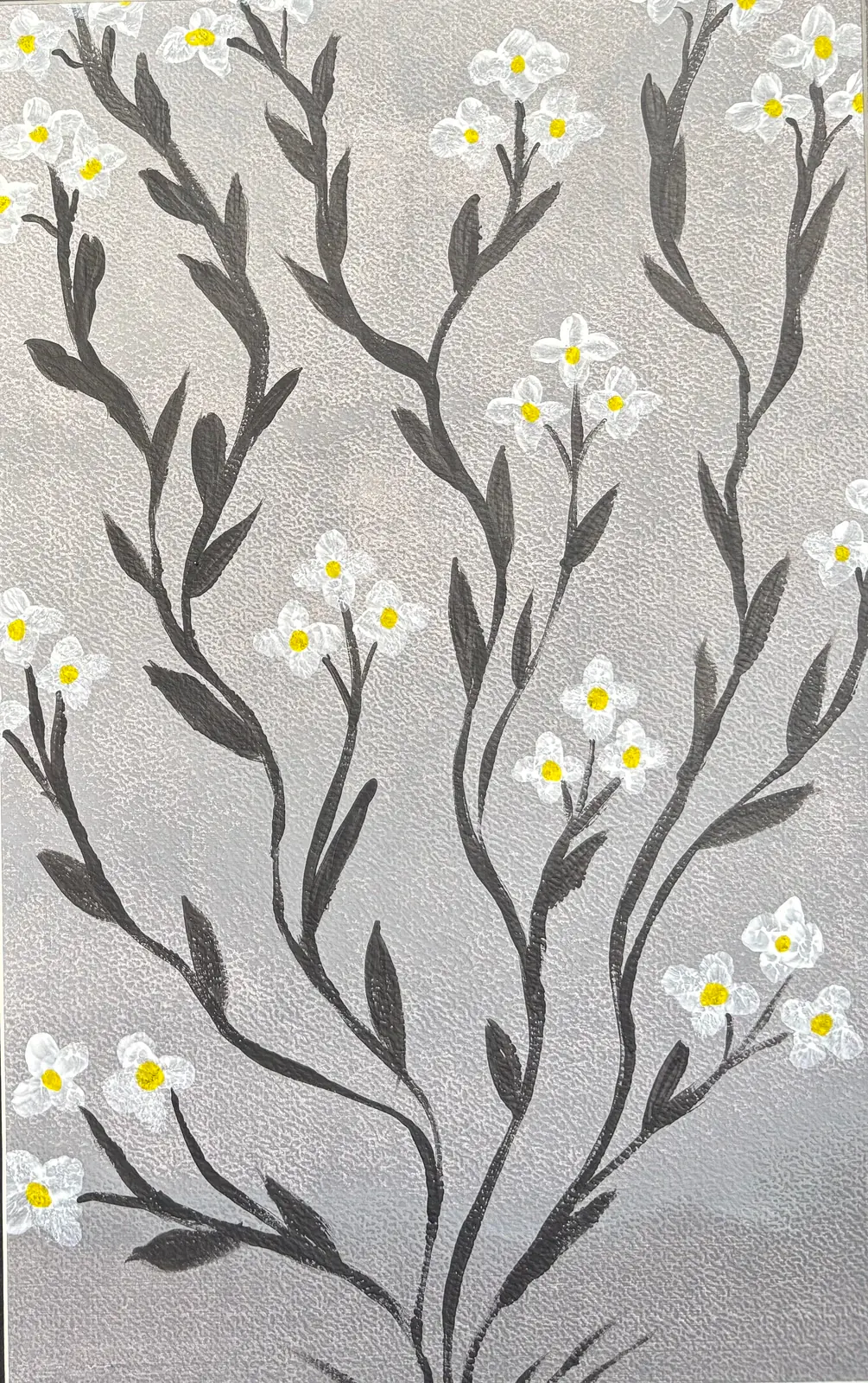 Tre små blommor - Akryyli taiteilija Ann-Christin (Acmpainting) Martinsson