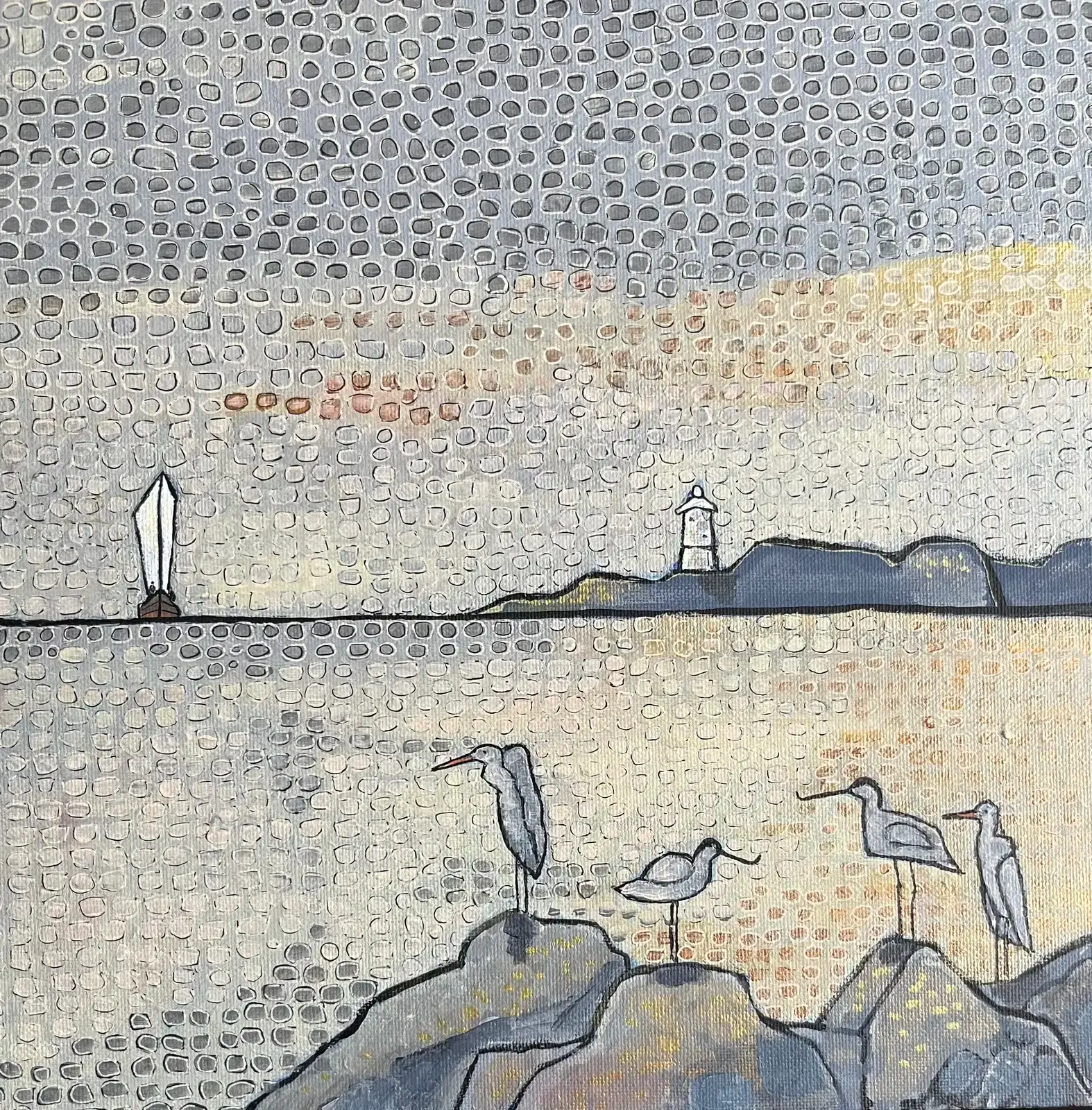 Skallens fyr Marstrand - Akryl av Vivianne Otsa (såld)
