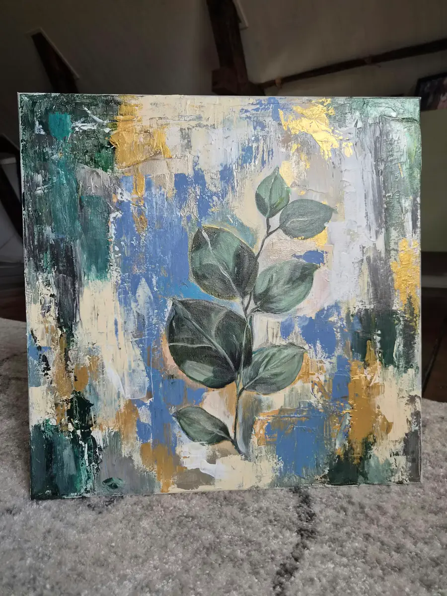 Eucalyptus - Acryl - 50×50 cm door Lisa Lithman