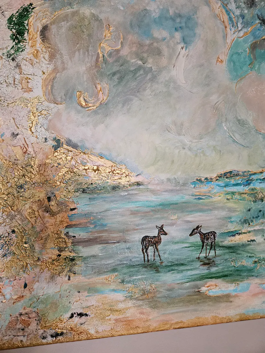 Encounter at Dawn - Acryl - Abstract - 80×60 cm door Lisa Lithman