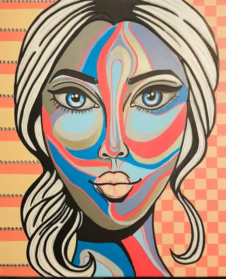 Girl with attitude - Acryl door Lina A Nordblad