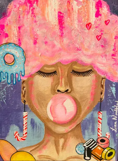 Sweet like candy - Acryl door Lina  Nordblad