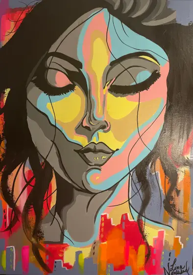 Urban grace - Acryl door Lina  Nordblad