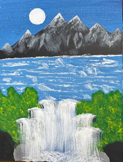 De stora vattenfallet - Akryyli taiteilija Ann-Christin (Acmpainting) Martinsson