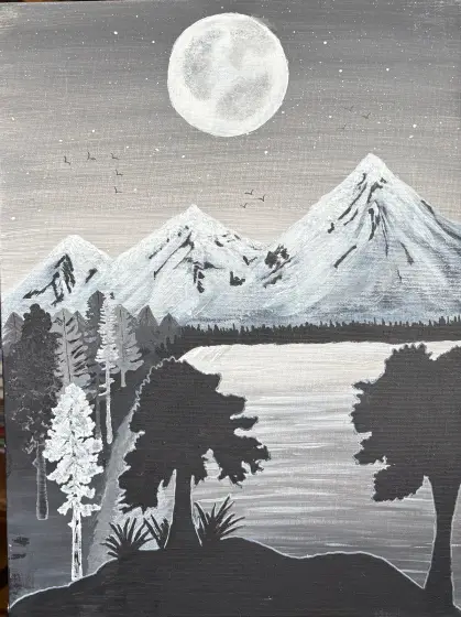 De vita trädet - Akryyli taiteilija Ann-Christin (Acmpainting) Martinsson