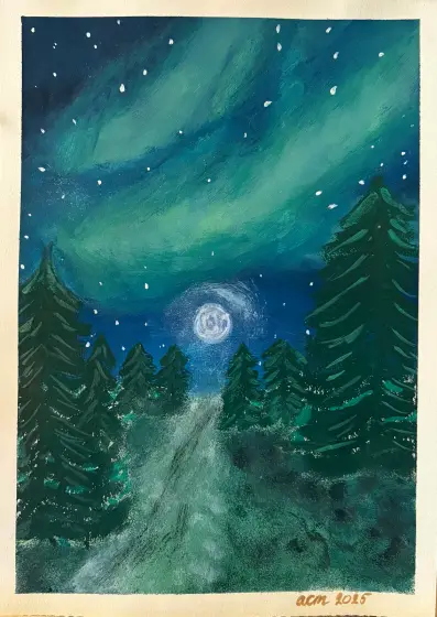 Den ljusa stigen - Akryyli taiteilija Ann-Christin (Acmpainting) Martinsson