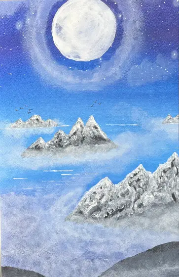 Dimmans hav - Akryyli taiteilija Ann-Christin (Acmpainting) Martinsson
