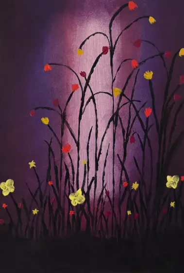 En natt i Juni - Akryyli taiteilija Ann-Christin (Acmpainting) Martinsson