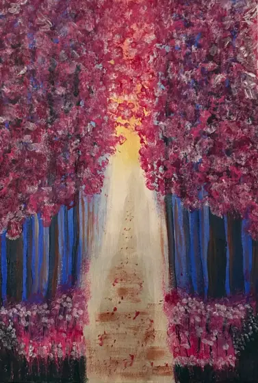 Körsbärsstigen - Akryyli taiteilija Ann-Christin (Acmpainting) Martinsson
