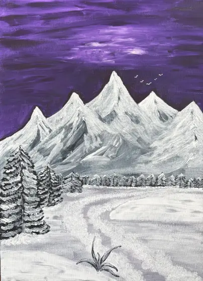 Mitt vinterland - Akryyli taiteilija Ann-Christin (Acmpainting) Martinsson