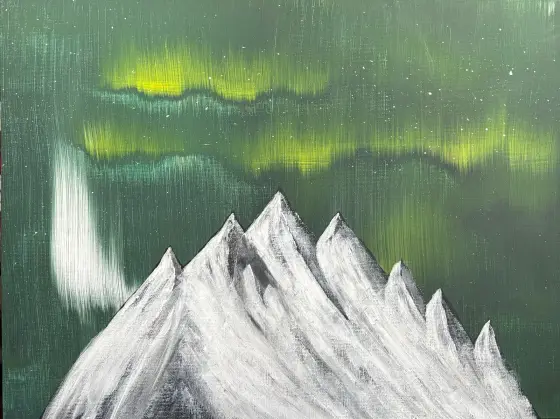 Norrsken i natten - Akryyli taiteilija Ann-Christin (Acmpainting) Martinsson