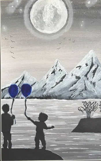 Pojkarna - Akryyli taiteilija Ann-Christin (Acmpainting) Martinsson