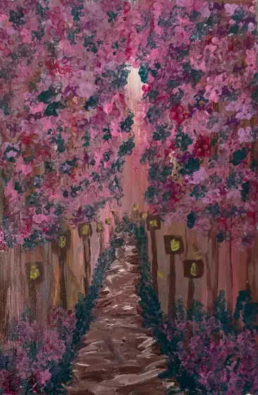 Skymningsallén - Akryyli taiteilija Ann-Christin (Acmpainting) Martinsson