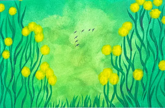 Smörblommor - Akryyli taiteilija Ann-Christin (Acmpainting) Martinsson