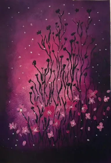 Snön som faller - Akryyli taiteilija Ann-Christin (Acmpainting) Martinsson