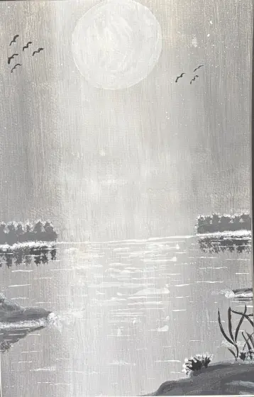 Stilla natt - Akryyli taiteilija Ann-Christin (Acmpainting) Martinsson