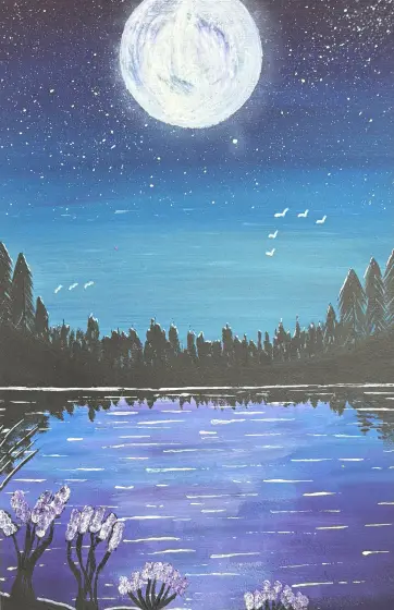 Svarta skogen - Akryyli taiteilija Ann-Christin (Acmpainting) Martinsson