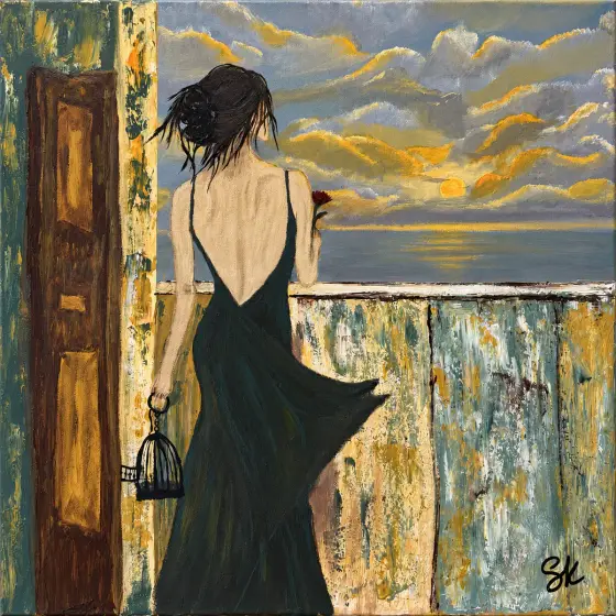 Mellan frihet och längtan - Acryl door Safa Khalaf