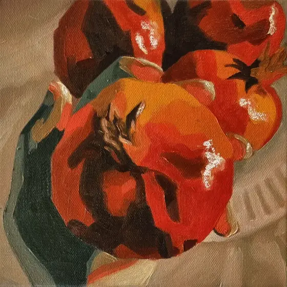 Rödboll - Acryl door Lovisa Kexel Sandberg