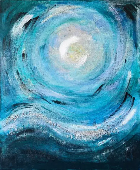 Night Sea - Acryl door Irina Nikolaeva