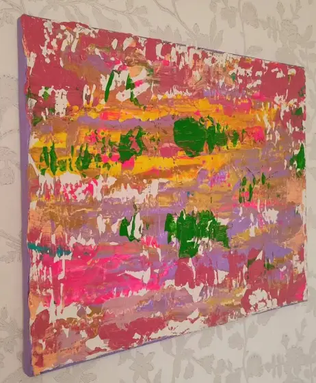 Pink Moss - Gemengde techniek door INA