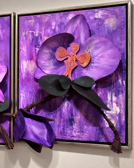 Orchid Reverie – Original 3D Floral Triptych thumbnail 8