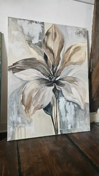 Lilja i grafit - Acryl door Lisa Lithman